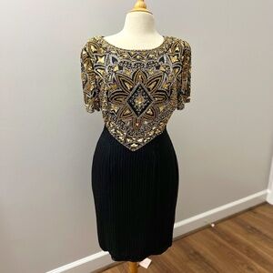 Vintage AJ Bari Amazing Beaded and Sequin Dress Sz 10